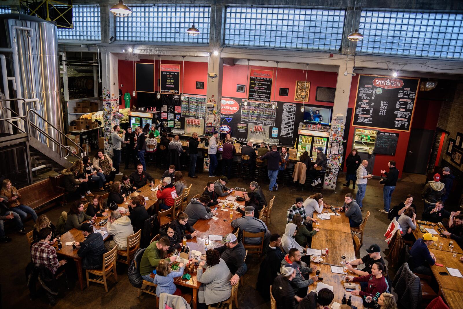 Warped Wing Brewing Company tapped the 10 TON Irish Cream Stout, a special variation of their Oatmeal Stout ahead of St. Patrick's Day at their brewery in downtown Dayton on Saturday, March 9. TOM GILLIAM / CONTRIBUTING PHOTOGRAPHER