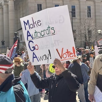Thousands attended a No Kings protest at Courthouse Square in Dayton Saturday, March 28, 2026. JESSICA OROZCO/STAFF