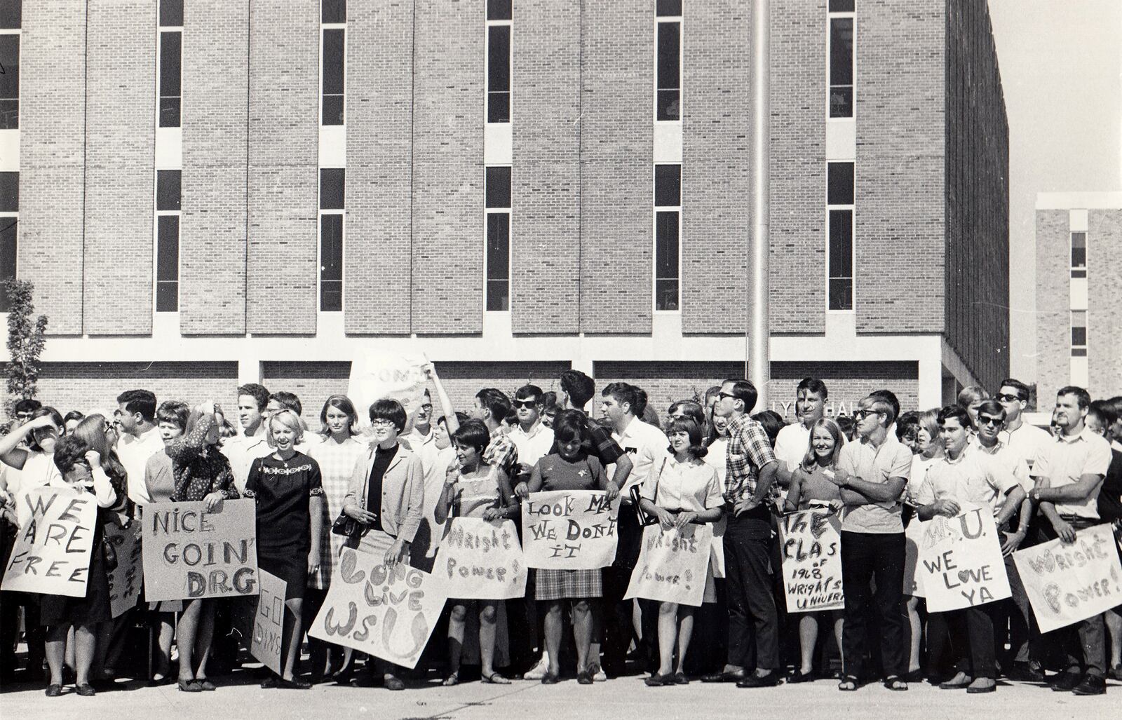 Dr. Brage Golding, the first president of the university, told the inaugural freshman class, You have a rather exciting prospect ahead. You will have a hand in the shaping of the only brand new state university in the Middle West in a number of years. Other universities have been started. This is the only one that is brand new. DAYTON DAILY NEWS ARCHIVE