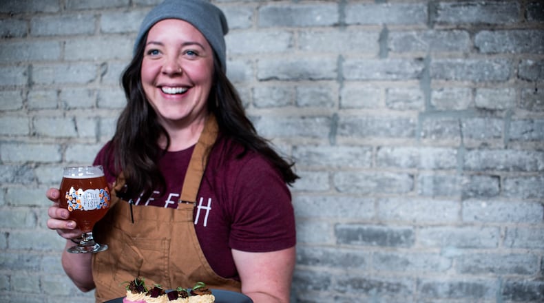 Executive Chef Becky Clark of Little Fish Brewing Co. is among the James Beard Foundation’s 2023 Restaurant and Chef Awards Semifinalists for the Greater Lakes Region (Photo Credit: Sarah Blankemeyer).