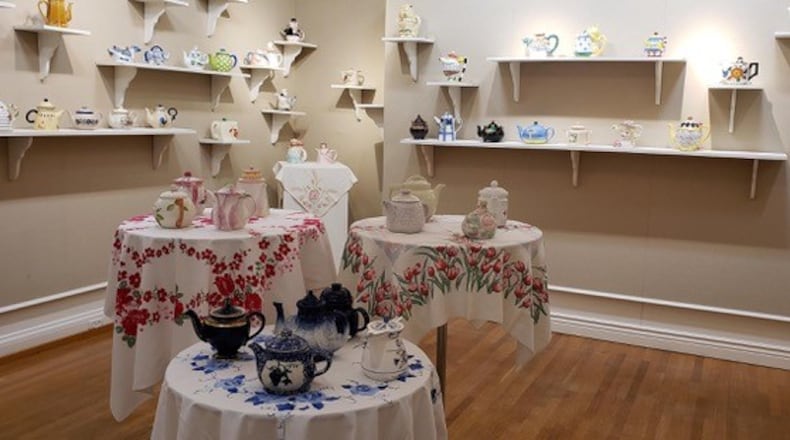 Hundreds of teapots are on display at the Troy-Hayner Cultural Center. Many are for sale. CONTRIBUTED