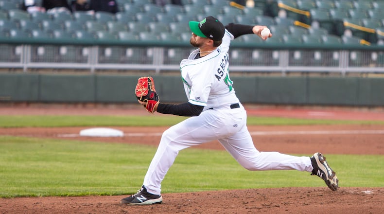 Dayton starter Graham Ashcraft struck out three in the first inning of Thursday night's game against Lansing at Day Air Ballpark. Jeff Gilbert/CONTRIBUTED