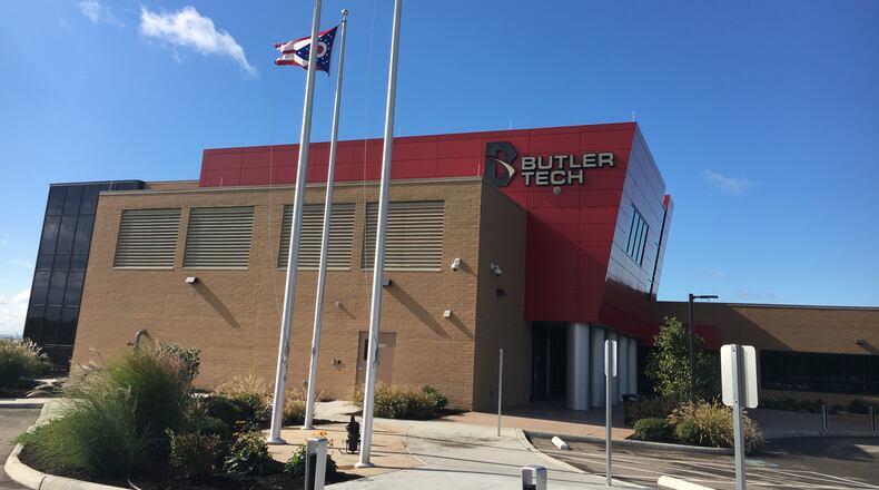 Butler Tech this week may become the first career school system in Ohio to allow high school students to spend one day a week outside the classroom learning job skills at local businesses. The Bioscience School in West Chester Township is one of Butler Tech’s newest and most popular programs for area teens looking for careers.(Photo by Michael D. Clark/Journal-News)