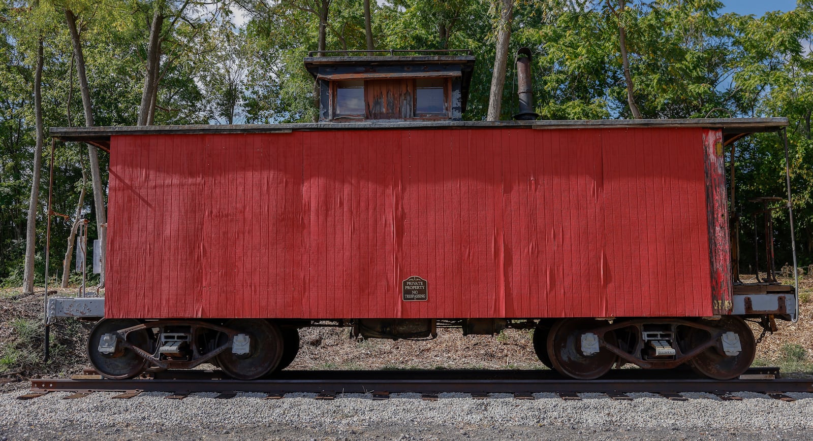 The most recent of the three cabooses Ray and Karen DeVite have acquired, pictured Monday, September 15, 2025, in Xenia. JOSEPH COOKE/STAFF