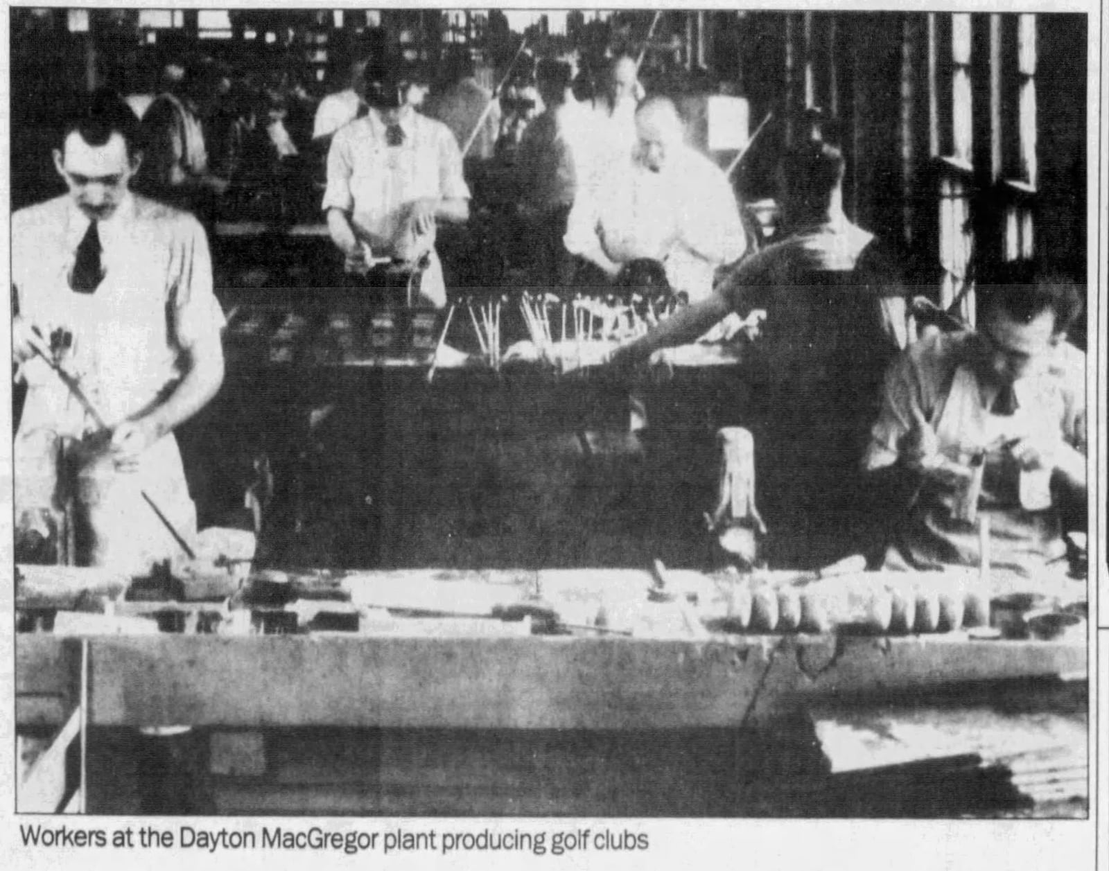 Workers at the Dayton MacGregor plant producing golf clubs. DAYTON DAILY NEWS ARCHIVES