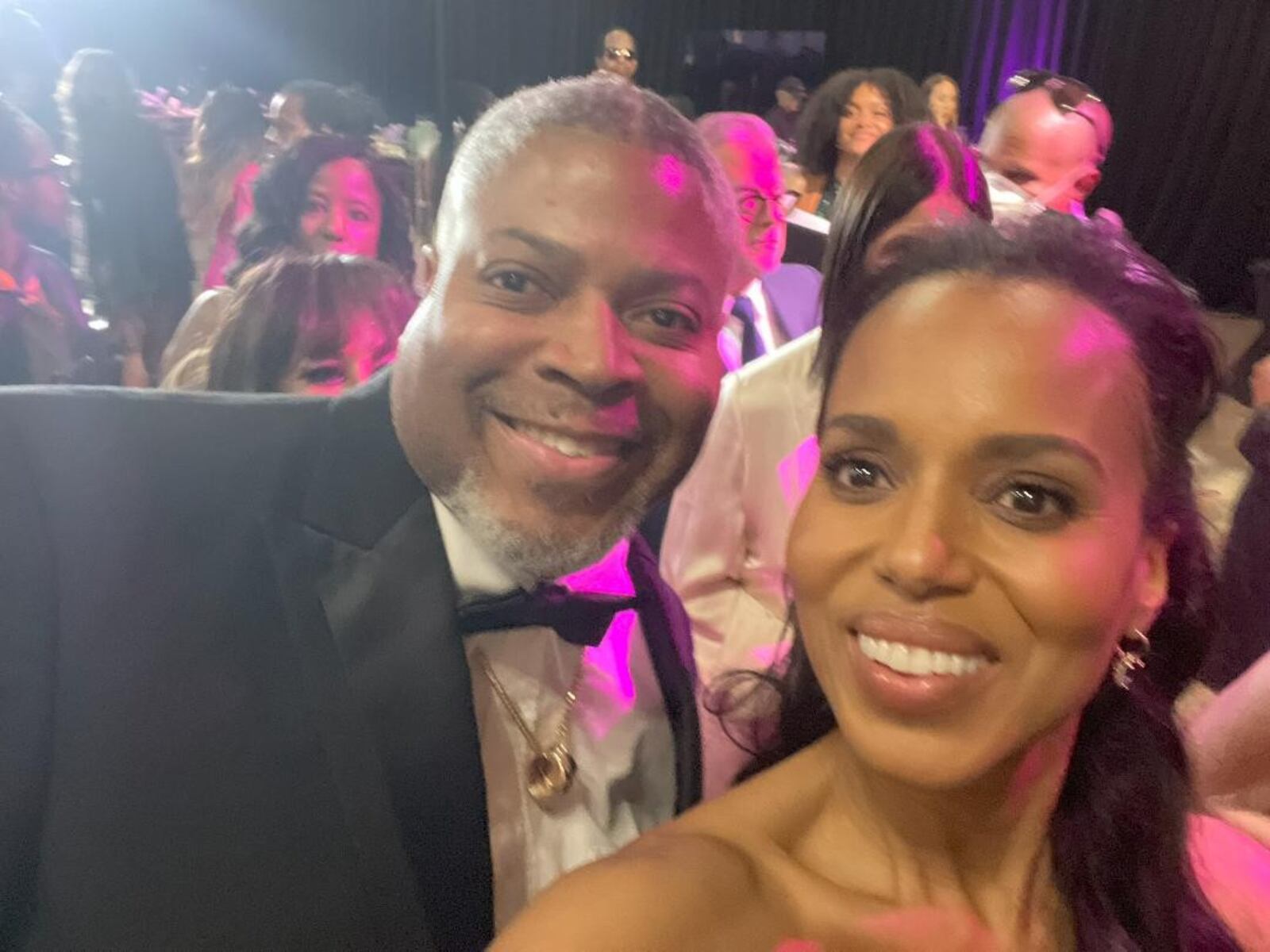 Derrick Foward, longtime president of the Dayton Unit NAACP, with Kerry Washington at the 2025 NAACP Image Awards. CONTRIBUTED