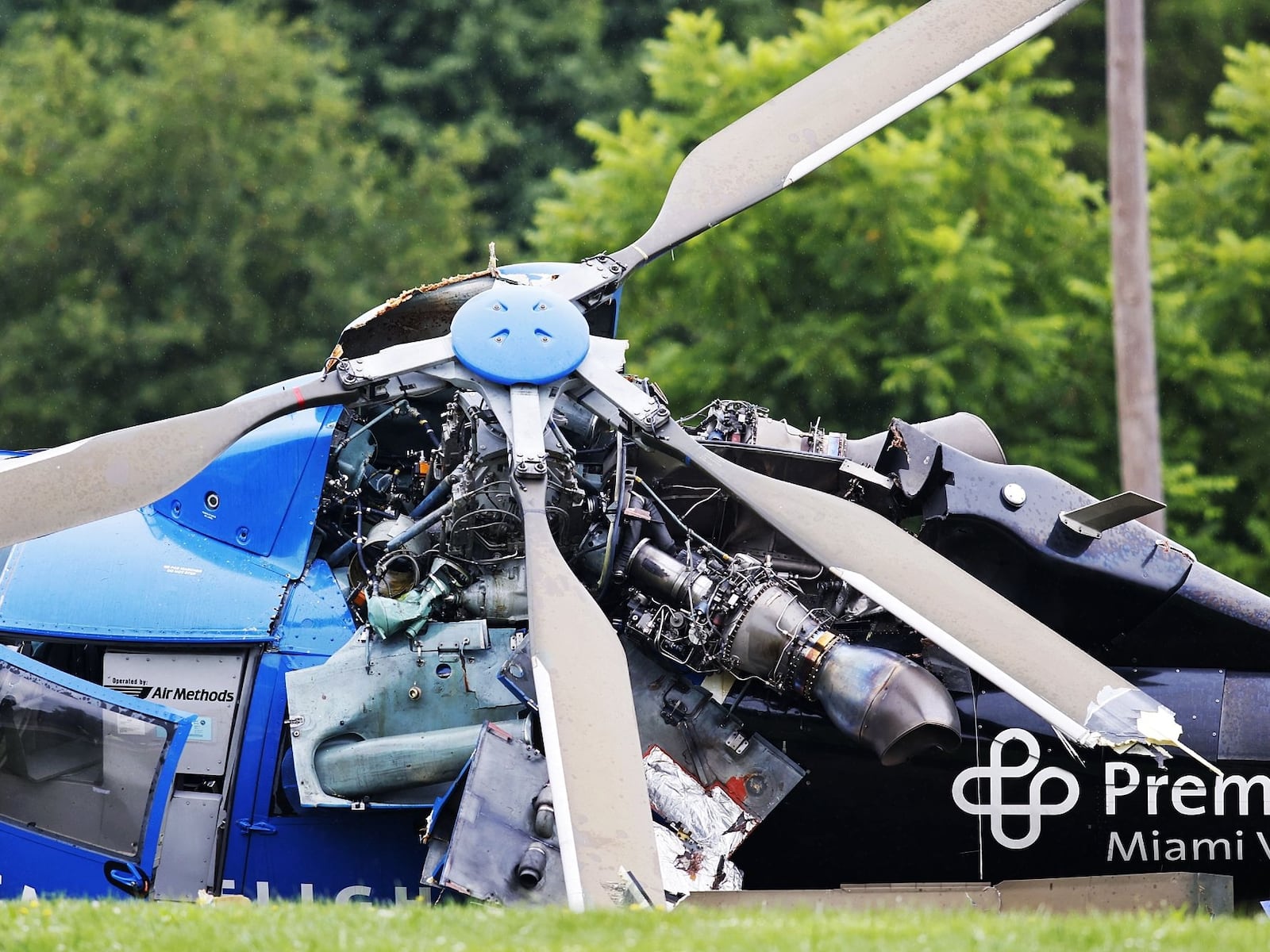 A CareFlight medical helicopter crashed when responding to a fatal truck crash in Milford Township in Butler County on July 26, 2022. The crash later inspired to CareFlight crew to organize and form a union under the UAW in 2024. NICK GRAHAM/STAFF FILE