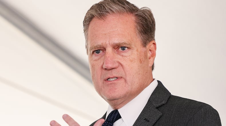 U.S. Rep. Mike Turner (R-Dayton) speaks during a groundbreaking ceremony on Friday, Sept. 26 held by onMain ahead of construction of the first building on the former Montgomery County Fairgrounds in Dayton. Turner helped bring the project to fruition. BRYANT BILLING / STAFF