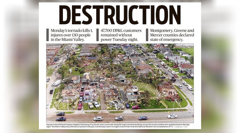 Coverage of the tornado that hit the Miami Valley on May 27, 2019. DAYTON DAILY NEWS ARCHIES