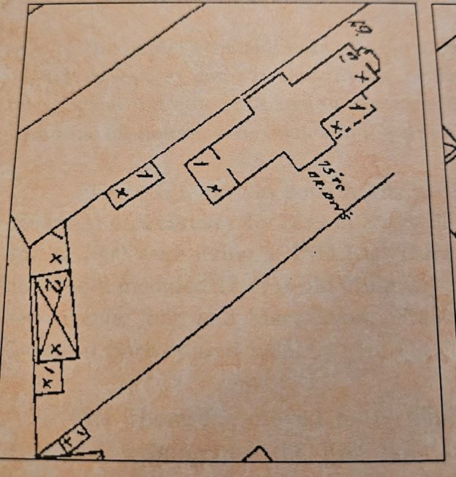 This map shows the cruciform or cross shape of the Weldy House. CONTRIBUTED