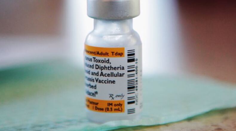 The Tdap vaccine, commonly referred to a booster shot, is used in the fight against pertussis (whooping cough). (Courtesy/Palm Beach Post)