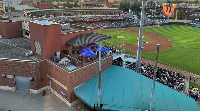 The Dayton Dragons play at Day Air Ballpark earlier this month. CORNELIUS FROLIK / STAFF
