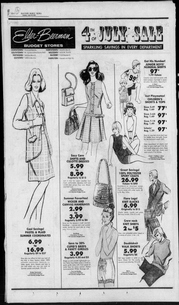 Fourth of July advertisement pages