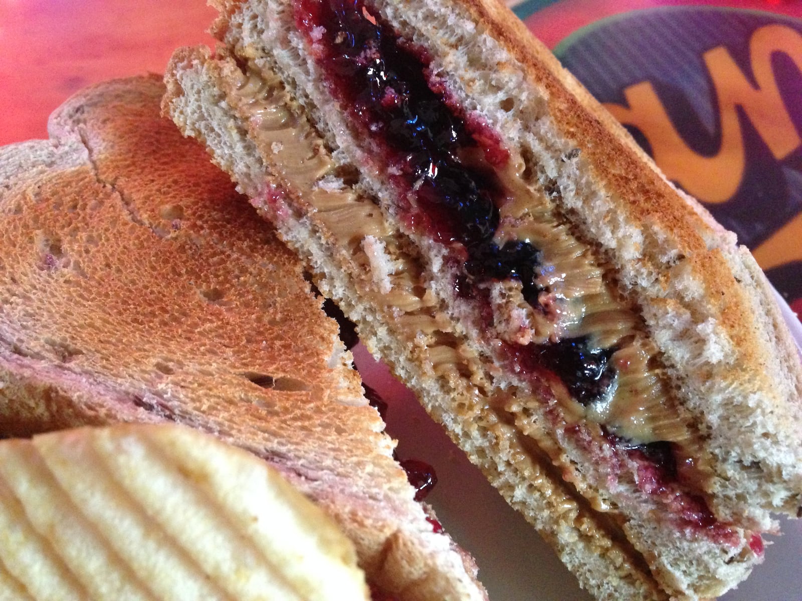 A closeup look at Tank’s Bar and Grill’s peanut butter and jelly club ($4.99). (Staff photo by Amelia Robinson)