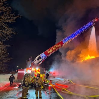 Kettering firefighters battled a large fire at Prestige Home Furnishings on South Dixie Drive early Monday, Dec. 15, 2025. Photo courtesy City of Kettering Fire and Rescue.