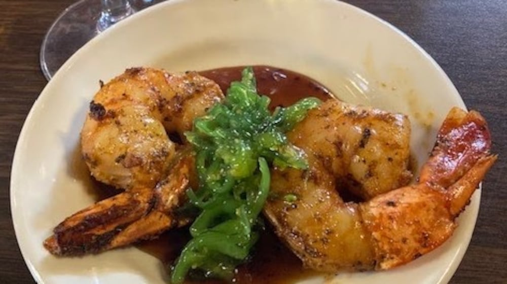 At Jay's, the blackened shrimp with a teriyaki glaze is served over seaweed salad. RAY MARCANO/CONTRIBUTED