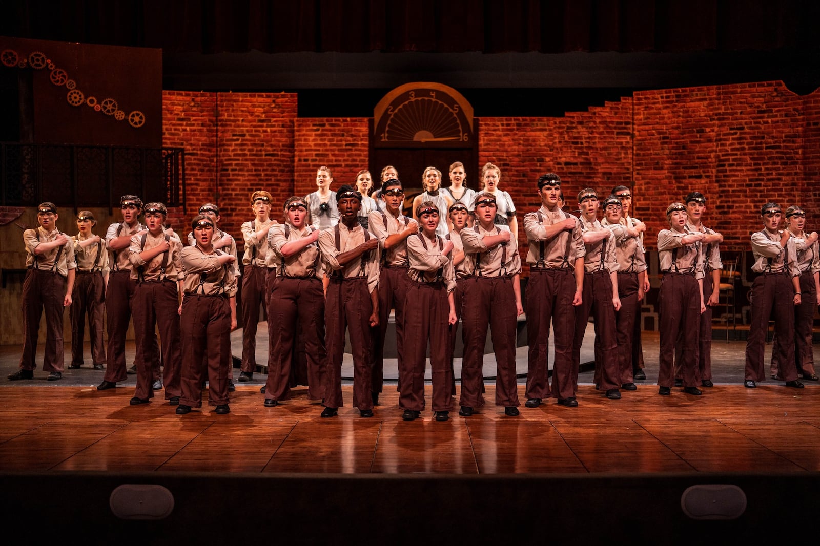 The Worker Ensemble of Vandalia Youth Theatre's production of "Hadestown: Teen Edition." Photo by Silver Studios Photo Video