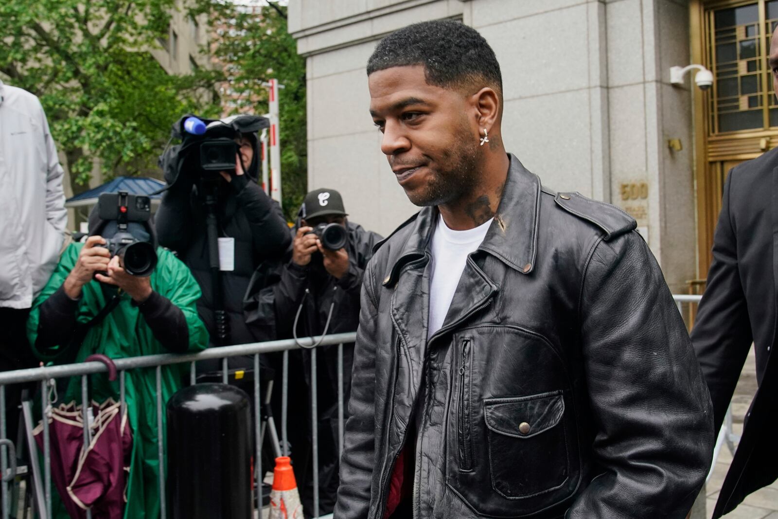 Rapper Kid Cudi leaves Federal Court after testifying at the trial of Sean "Diddy" Combs, in New York, Thursday, May 22, 2025. (AP Photo/Richard Drew)