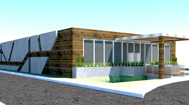 An architectural rendering shows what Strawberry Fields medical marijuana dispensaries in Dayton and Monroe may look like after the roughly 3,000-square-foot buildings are completed. The brand's Ohio parent company, CannAscend Alternative, was granted four provisional licenses, including one at 333 Wayne Ave. in Dayton and at 300 North Main St. in Monroe. SUBMITTED