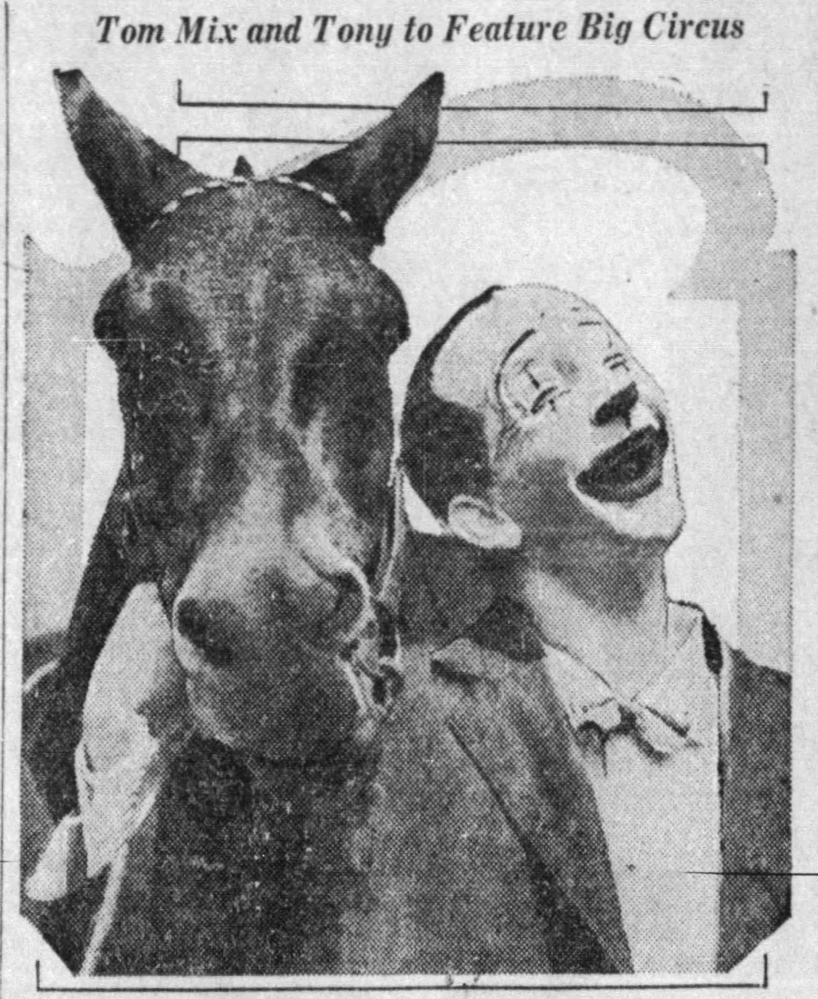 The Sells Floto Circus of 1930 featured Tom Mix and his equally famous horse, Tony. DAYTON HERALD ARCHIVES