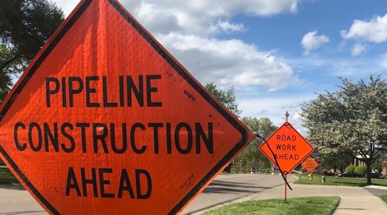 CenterPoint Energy pipeline replacement in Centerville has included closing part of Virginia Avenue. NICK BLIZZARD/STAFF
