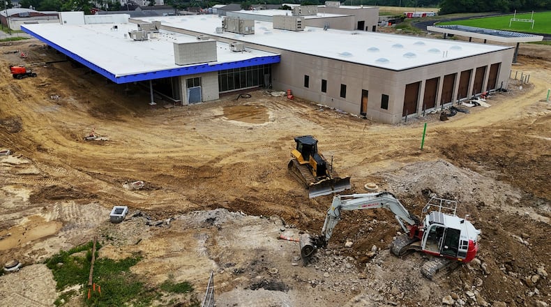 Construction continues on the new Chestnut Street Multimodal Station Friday, June 13, 2025 in Oxford. NICK GRAHAM/STAFF