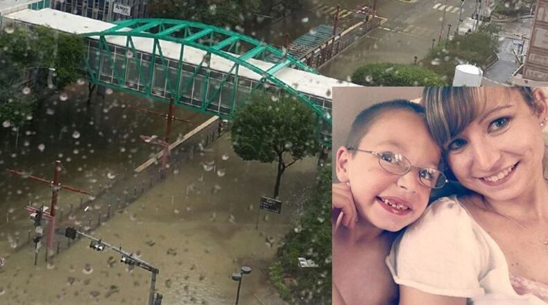 Aiden Myers, 9, and his parents are stranded at Texas Children's Hospital in Houston where Aiden underwent brain surgery. CONTRIBUTED PHOTO: Danielle Myers