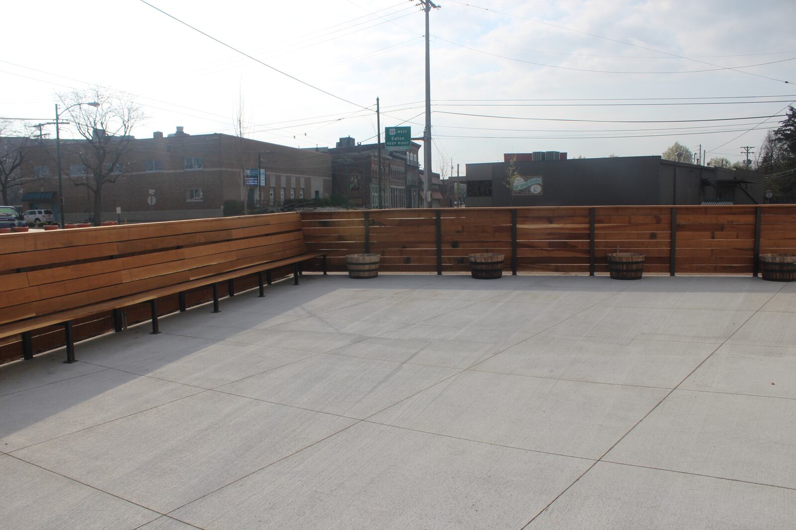 Much of the work has been done for the Van Buren Room's patio at Belle of Dayton in the Oregon District. Finishing touches will still be made on the patio wall and doors and furniture will be installed.