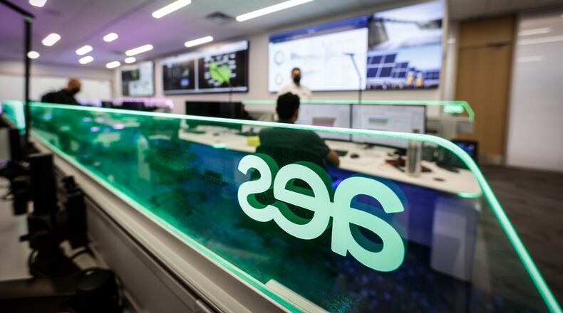 AES held a ribbon cutting on it's newly renovated, Smart Operations Center,  Monday October 25, 2021. AES spent $20 million to renovate the old Dayton Power & Light building and move AES into the future. JIM NOELKER/STAFF