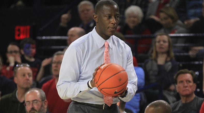 Dayton's Anthony Grant picks up a loose ball during a game against Richmond on Saturday, Jan. 25, 2020, at the Robins Center in Richmond, Va.