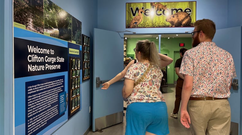 People check out the new Clifton Gorge Exploration Center Thursday, June 12, 2025. JESSICA OROZCO/STAFF