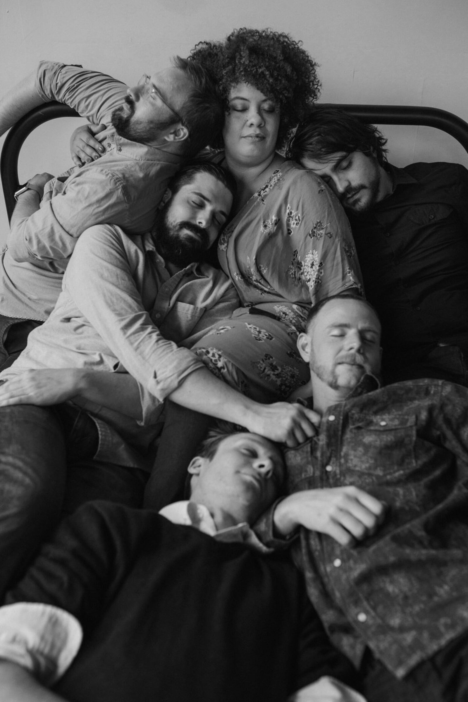 Neo American Pioneers, (clockwise from bottom left) Paul Monnin, Dan Spaugy, Ian Goudie, Heather Redman, Daniel Chord and Billy Swayne, release the new album, Beginning to Unfold, at Yellow Cab Tavern in Dayton on Saturday, Aug. 18. CONTRIBUTED
