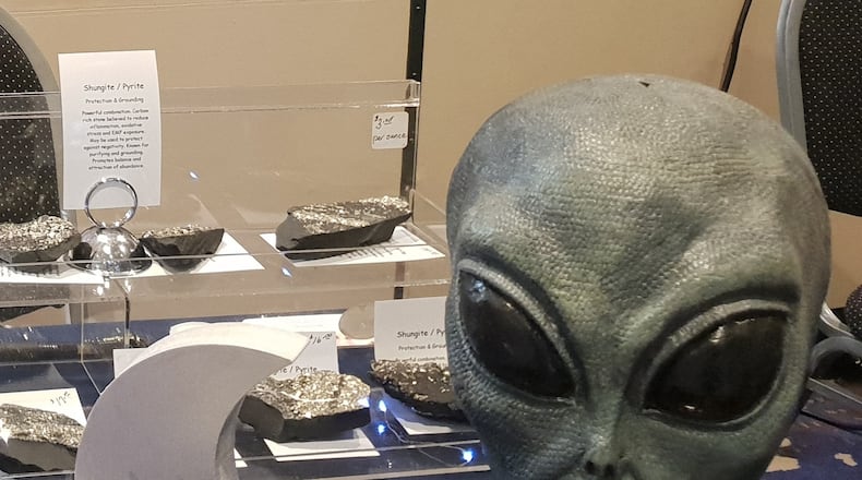 Vendors at the UFO Conference in Fairborn made sure their decor fit the event's theme.