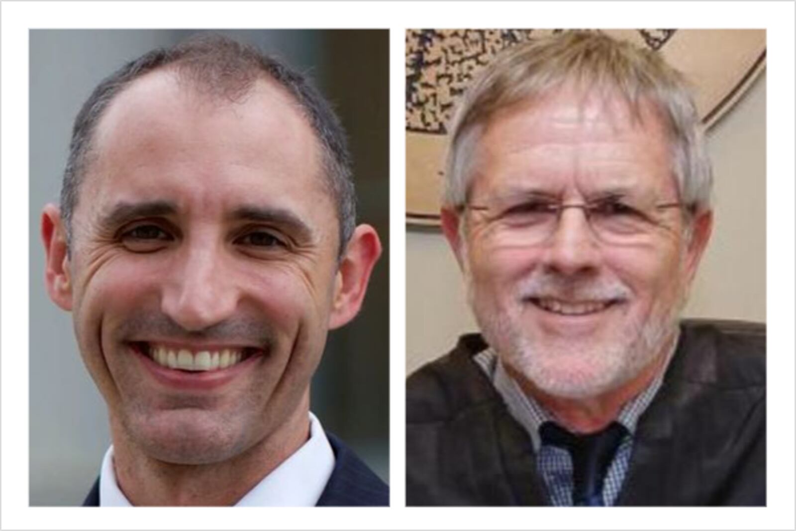 Local attorney David Brannon, left, and Probate Court Magistrate Arvin Miller, right, are running for the Montgomery County Probate Court Judge seat.