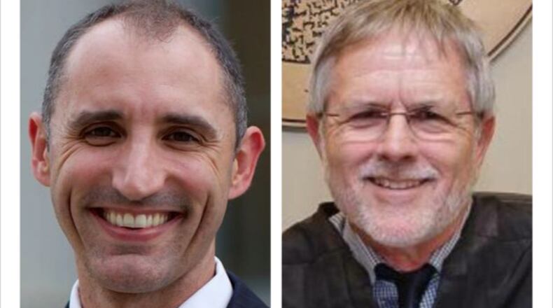 Local attorney David Brannon, left, and Probate Court Magistrate Arvin Miller, right, are running for the Montgomery County Probate Court Judge seat.