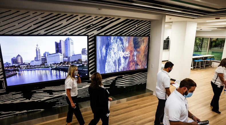 AES Ohio held a ribbon cutting on its newly renovated Smart Operations Center in October 2021. JIM NOELKER/STAFF