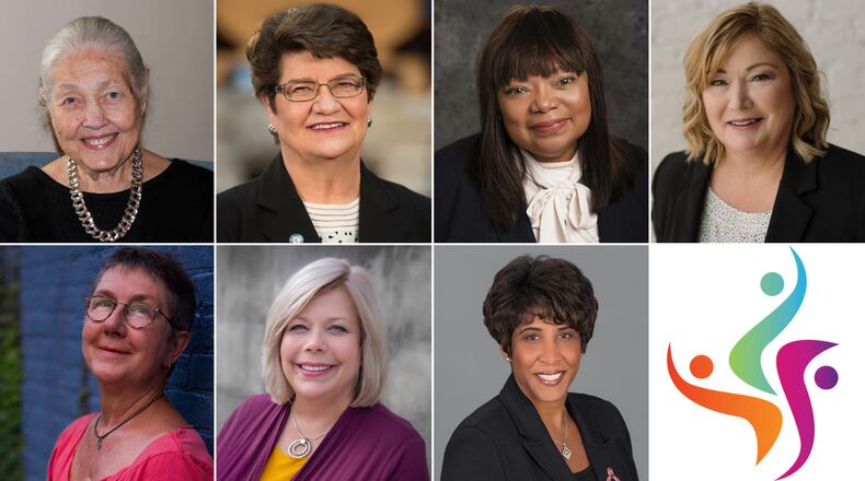 The YWCA Dayton's 2020 Women of Influence honorees are: (top row, from left) Maribeth Graham, Peggy Lehner, Marya Rutherford Long, Jane Marx (bottom row from left) Julia Reichert, Becky Sorrell and Jenell Ross.