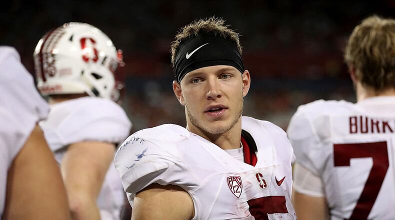 TUCSON, AZ - OCTOBER 29: Running back Christian McCaffrey #5 of the Stanford Cardinal on the sidelines during the college football game against the Arizona Wildcats at Arizona Stadium on October 29, 2016 in Tucson, Arizona. (Photo by Christian Petersen/Getty Images)