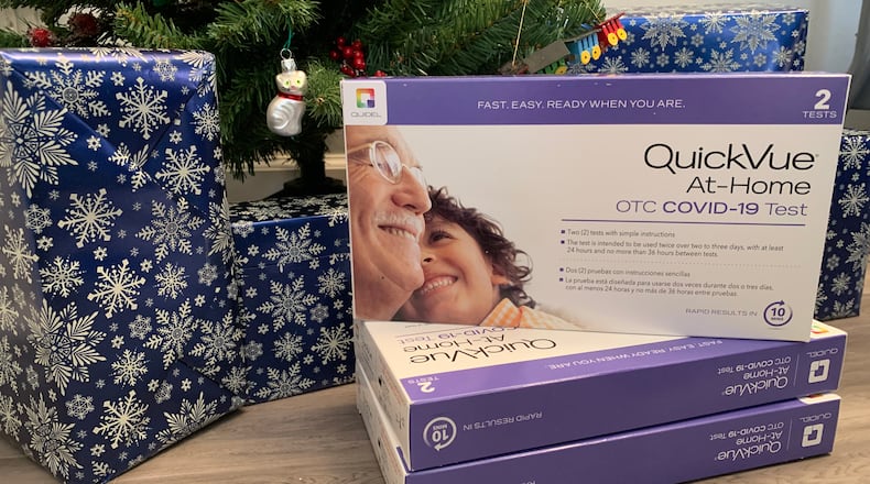 At-home rapid test kits are flying off store shelves faster than the hottest toys this Christmas and pharmacies can’t keep them in stock. A Dayton Daily News reporter visited five stores that carry the tests before finding one that had any in stock.