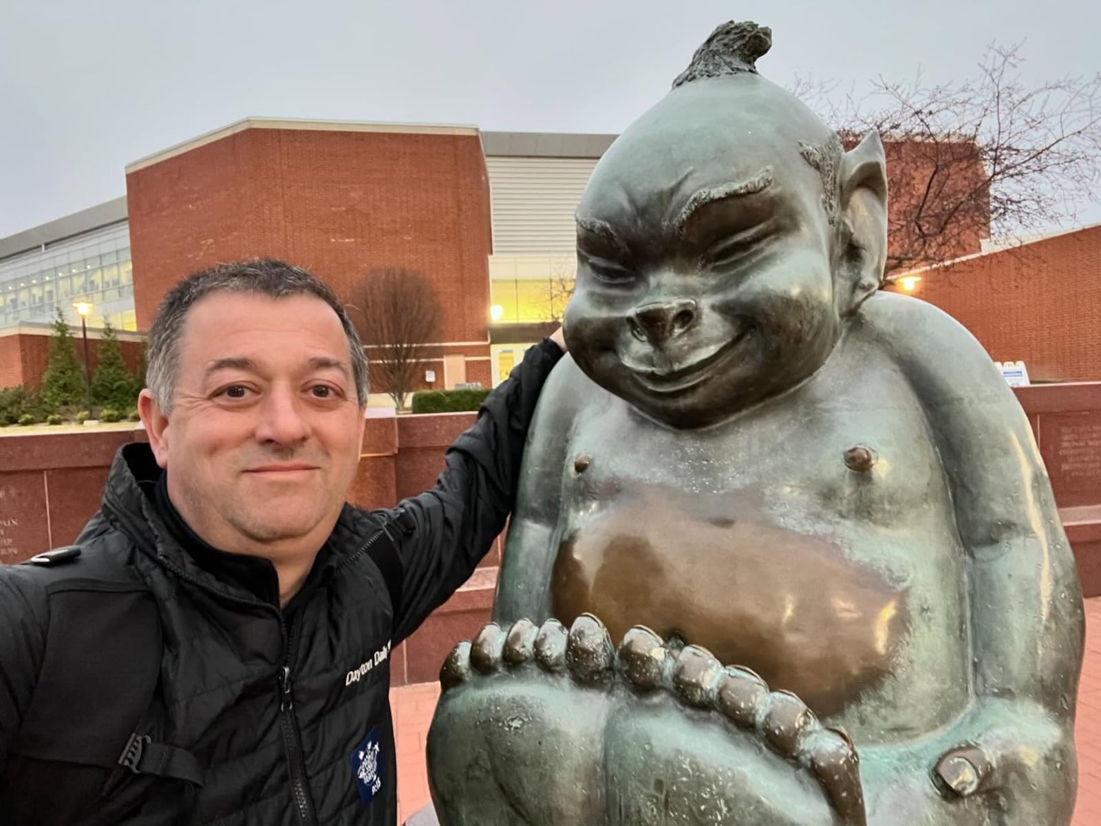 David Jablonski poses with the Billiken Statue outside Chaifetz Arena in St. Louis, Mo. David Jablonski/Staff