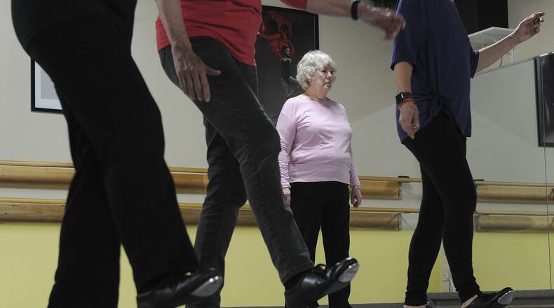 Carol Jean Heller teaches a senior tap dance class Thursday April 14, 2022 at the South Dayton Dance Center in Centerville. Heller is being honored for her years as the Director of the Dayton Ballet School. MARSHALL GORBY\STAFF