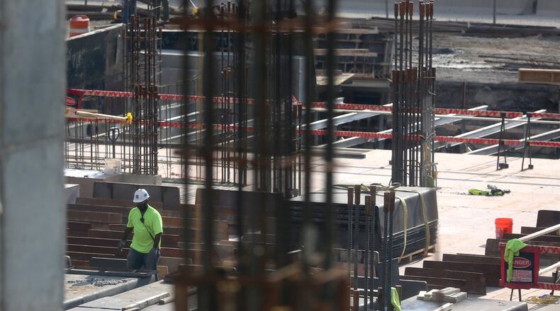 Construction continues on Dayton Children’s Hospital’s new eight-story, 260,000 square-foot patient tower.