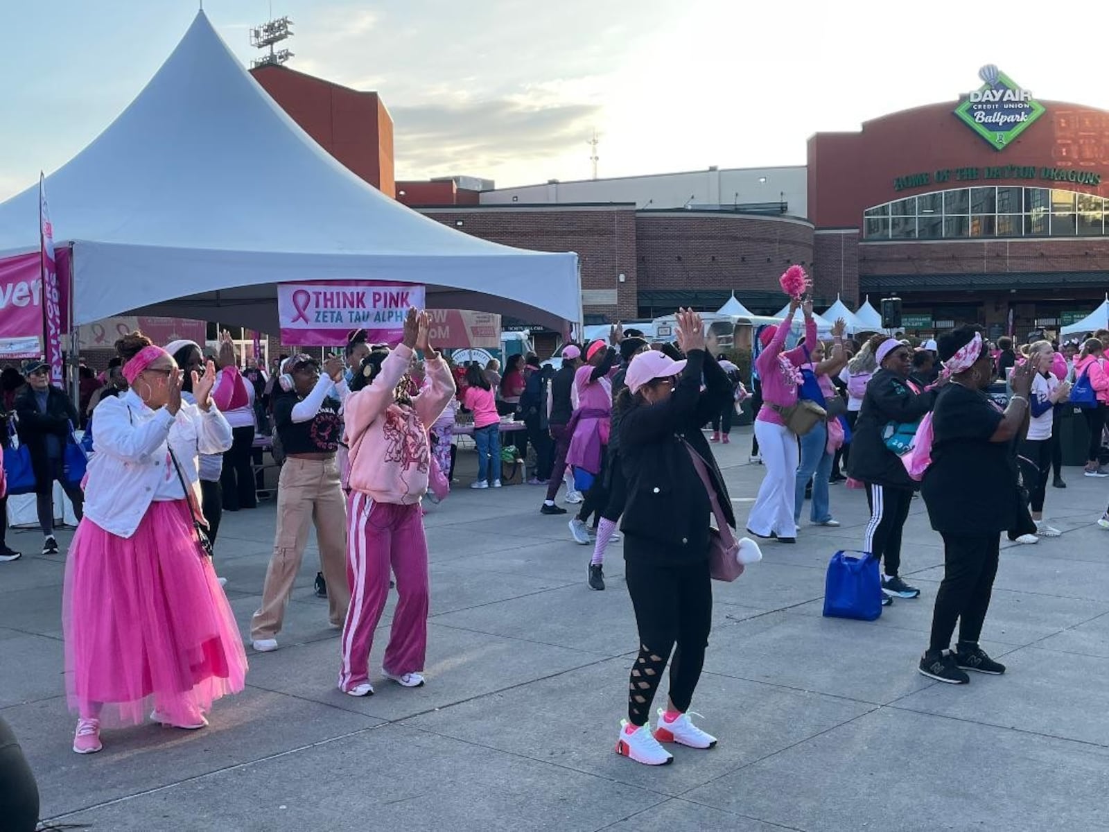 Music and dancing were among the activities at the 28th Making Strides Against Breast Cancer of Dayton event Oct. 11 at Day Air Ballpark. PHOTO BY RUSSELL FLORENCE JR.