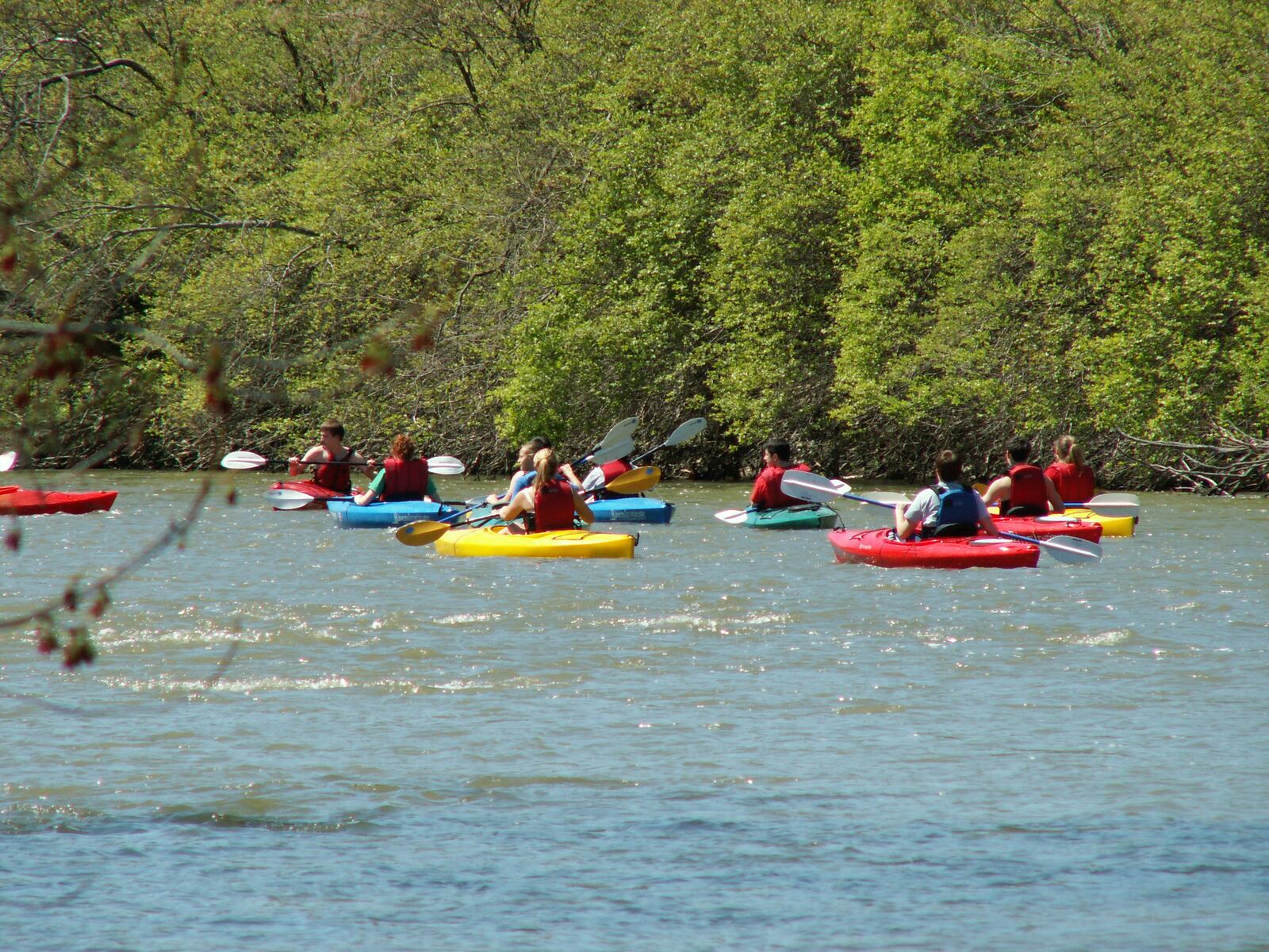 A group paddles on the Mad River at Eastwood MetroPark. Contributed by Five Rivers MetroParks