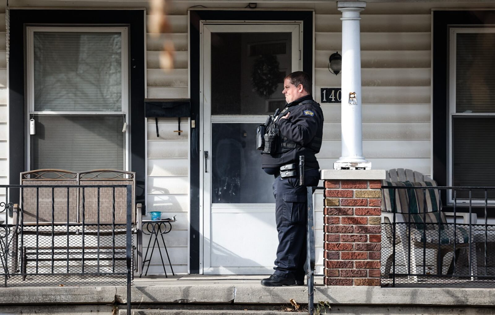 Dayton police homicide detectives investigate a house on Holly Ave. where two people were found dead in late 2024. JIM NOELKER/STAFF