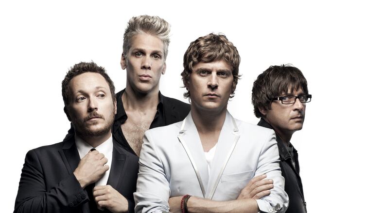 Matchbox Twenty has sold more than 30 million albums in its career. From left, Paul Doucette (drums), Kyle Cook (guitar), Rob Thomas (vocals) and Brian Yale (bass). Photo credit: Randall Slavin