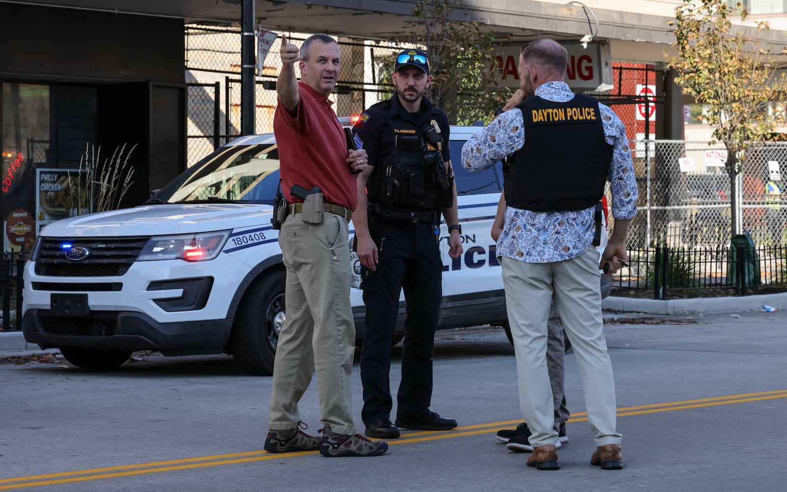 Dayton police responded to South Jefferson Street near East Fourth Street around 9 a.m. Friday, Sept. 26, 2025, after a shooting was reported near the RTA hub. BRYANT BILLING / STAFF