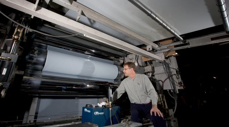 Thanks to a new county development grant, a Canadian plastics extrusion company may set up shop in Vandalia. This 2007 photo shows Enon extruded plastics maker Fox Lite Inc. TY GREENLEES/STAFF