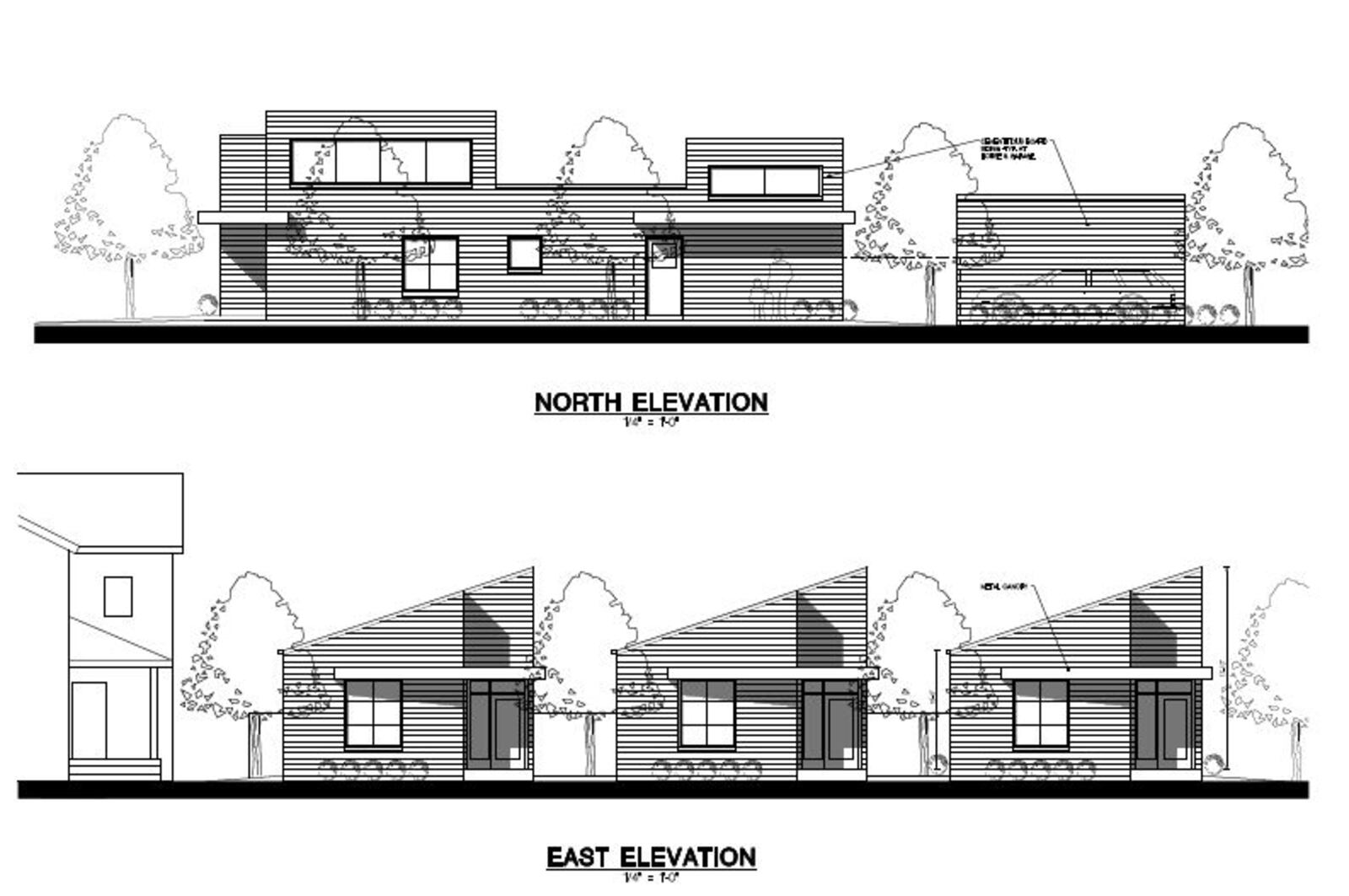 Design drawings of the new homes planned for South Park by Coco’s owners. Roll & Associates Inc. did the designs. 