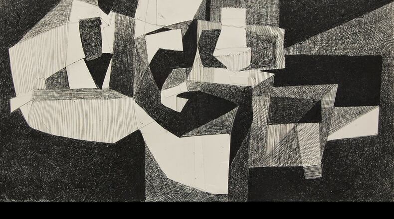 Untitled pen on paper drawing by Wright State professor/chair of art department Glen Cebulash.